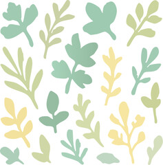 Pastel Leaves Seamless Pattern Design.