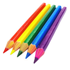 Naklejka premium Colorful pencils arranged in a diagonal pattern