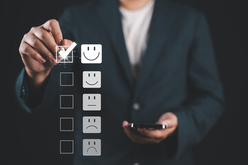 Selective Checkbox comment Smile happy face between sad and normal emotion, Positive emotion,...