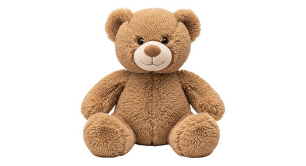 Obraz premium Brown teddy bear toy sitting isolated PNG with Transparent Background