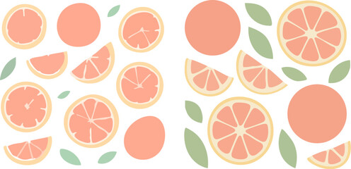 Grapefruit Slices and Whole Fruits.