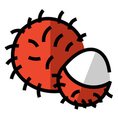 rambutan fruit icon design	