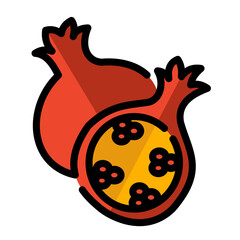 pomegranate fruit icon design	