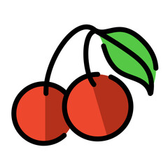 cherry fruit icon design	