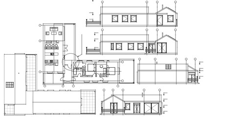 house architectural project sketch 3d illustration	
