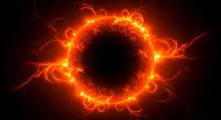 Powerful Celestial Phenomenon: Abstract Eclipse with Radiant Aura