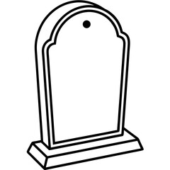 Simple Memorial Stone Line Drawing