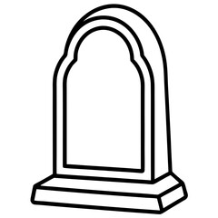 Simple Memorial Stone Line Drawing