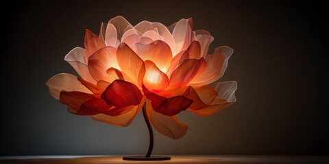 Flower shaped lamp with warm light