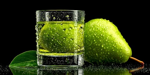 Green pear and refreshing drink