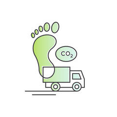 Minimalistic carbon footprint vector icons. Footprint symbol, CO2 emissions, climate change, eco impact, global warming, sustainability, ESG design. Clean line visuals for environment content