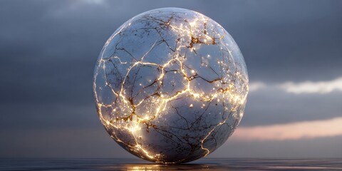 Cracked earth globe