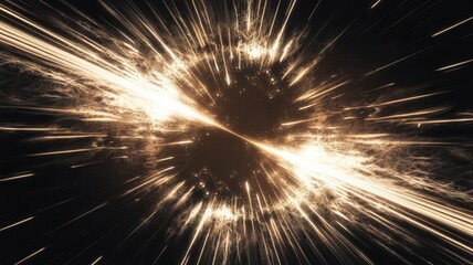 Obraz premium Dynamic convergence: Abstract glowing light streaks on a dark background