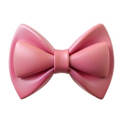 Elegant pink bow tie isolated on white background