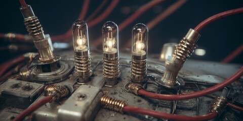 Vintage electrical components closeup