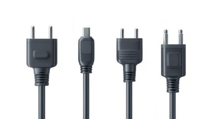 Monochrome cable diversity, exploring three different types of cables in black and white.