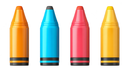 Colorful array of four pencils igniting artistic inspiration and creative expression.