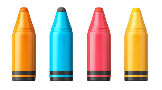 Colorful array of four pencils igniting artistic inspiration and creative expression.