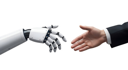 Robot Handshake: Future of AI Collaboration, Transparent Background Images