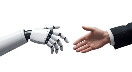 Robot Handshake: Future of AI Collaboration, Transparent Background Images