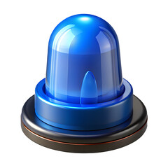Fototapeta premium Blue emergency light beacon isolated on transparent background