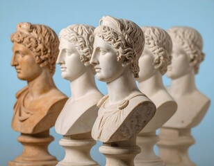 Obraz premium Row of antique-style busts