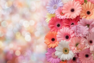 A roses, daisies, alstroemerias, gerberas, carnations. Generative AI