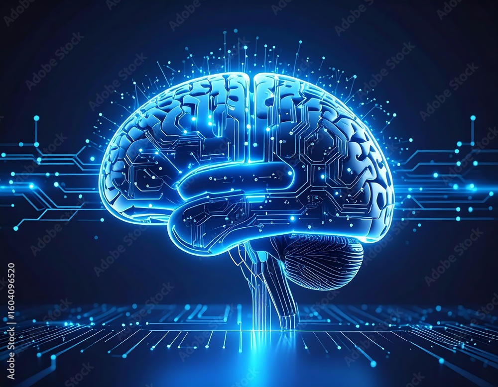 Aufkleber artificial intelligence brain neural network deep learning ai technology concept data