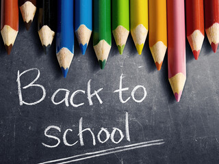 Back to School Chalkboard : Handwritten Chalk Text with Colorful Stationery Design