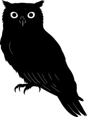 Owl bird black silhouette vector illustration