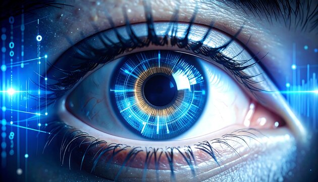 Eye technology digital vision futuristic cyber security biometric scan retina scan tech