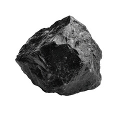 Obraz premium Black Rock on White Background. On a White and Transparent Background.