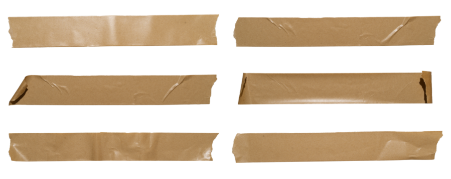 Set of brown banners paper stickers sheets, Copy space for text preview tags labels elements design, isolated on white background, png
