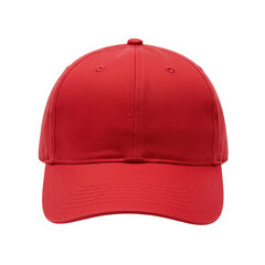 Red baseball cap isolated on transparent background