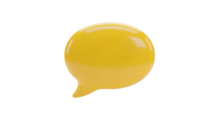 Create Glossy Yellow Speech Bubble with Transparent Background using 3D Modeling Software