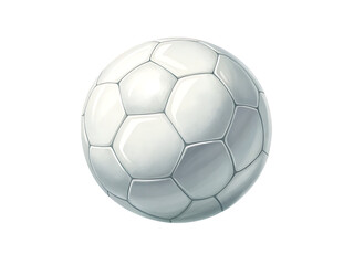      glossy white soccer ball isolated on white background PNG, AI GENERATED