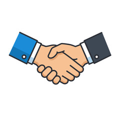 Business Deal Handshake Partnership Agreement with Money and Contract Outline Illustration