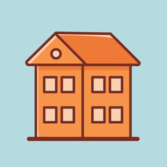 Modern Building Icon Isolated on White Background for Real Estate