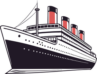 Obraz premium large cruise ship vector illustration for tourism and sea travel themes