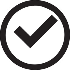 Vector check mark icon on a glossy button for web and business use