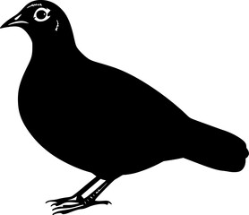 Quail bird black silhouette vector illustration