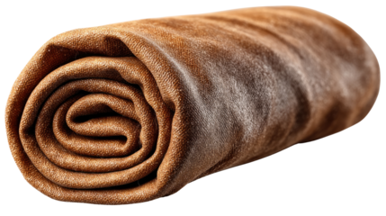 Rolled Fabric: A close-up shot of rolled fabric, its detailed texture and rich color create an appealing visual.