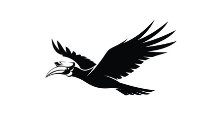 Obraz premium Silhouette of a Flying Hornbill