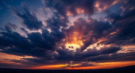 Fototapeta premium dramatic sky with clouds.