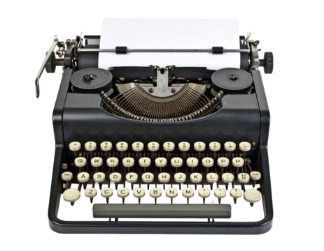 Vintage Typewriter on Isolated Background