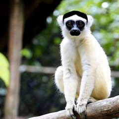 Fototapeta premium A lemur sits calmly on a branch