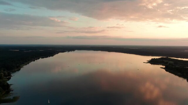 zach&oacute;d słońca jezioro natura polska woda
