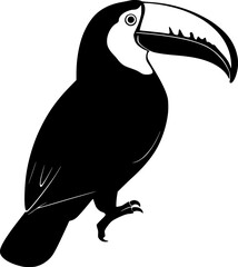 Toucan bird black silhouette vector graphic