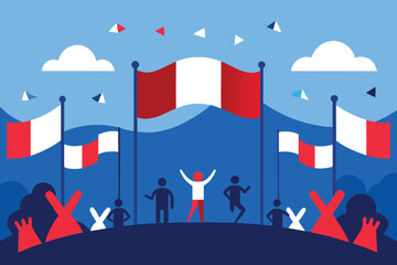 Peruvian Independence Day Celebration: Flat Design Illustration