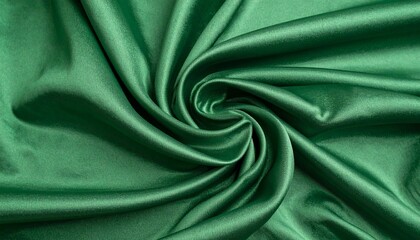 Obraz premium Folded green satin-like fabric with soft sheen and elegant creases—evoking tactile luxury, visual rhythm, and the organic flow of textile design.